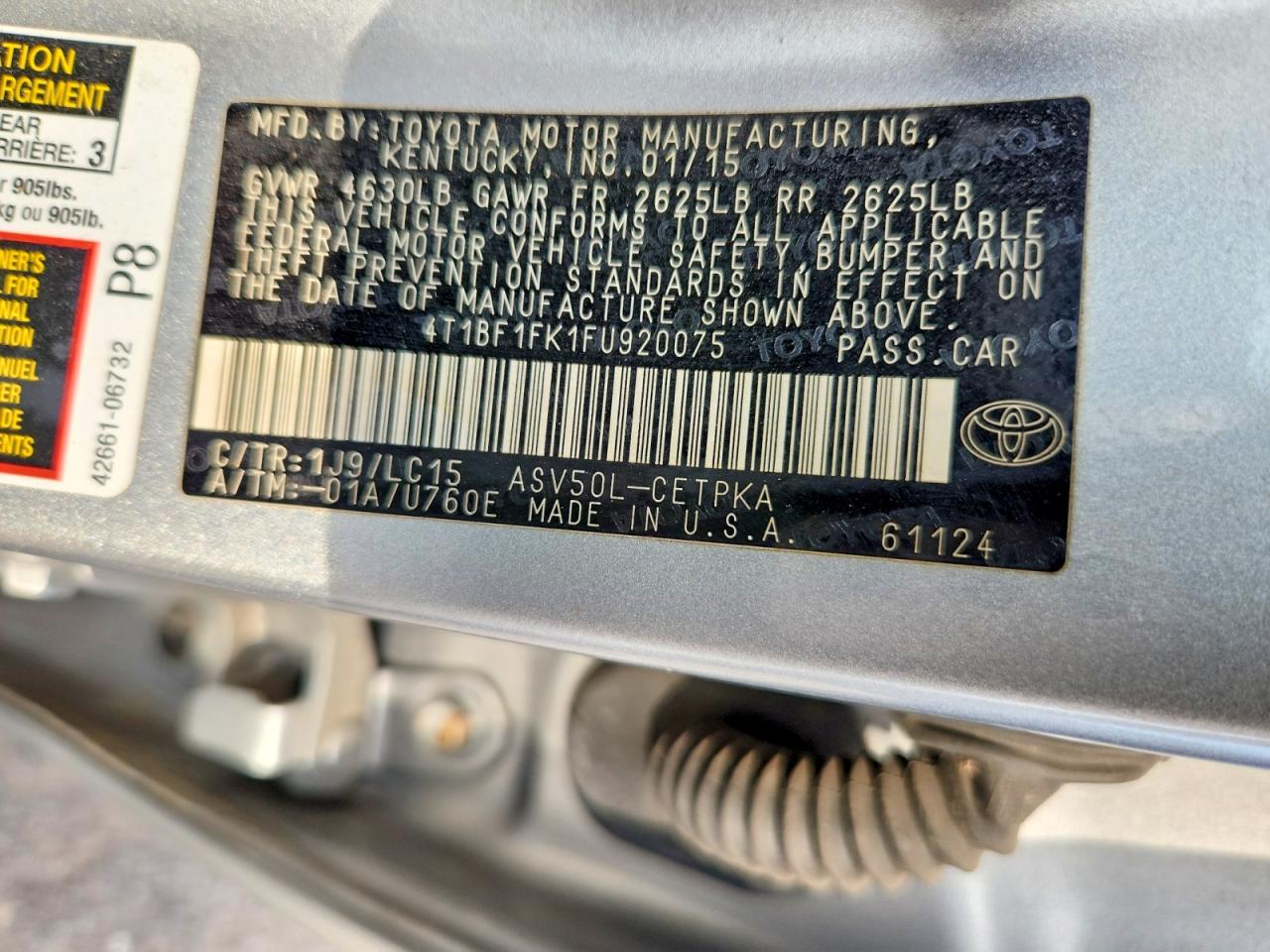 2015 TOYOTA CAMRY XSE photo 37