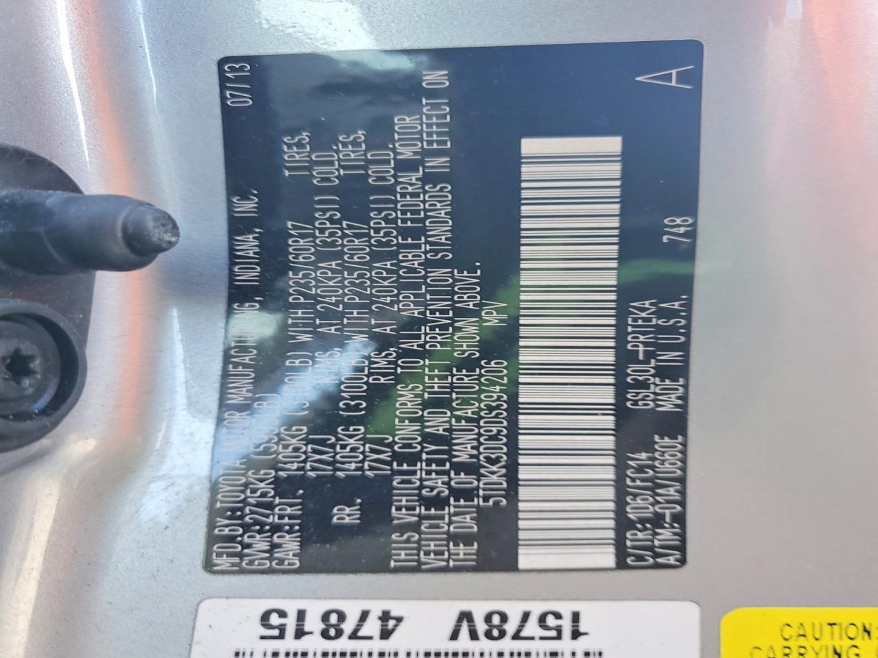 2013 TOYOTA SIENNA LE 8-PASSENGER photo 25