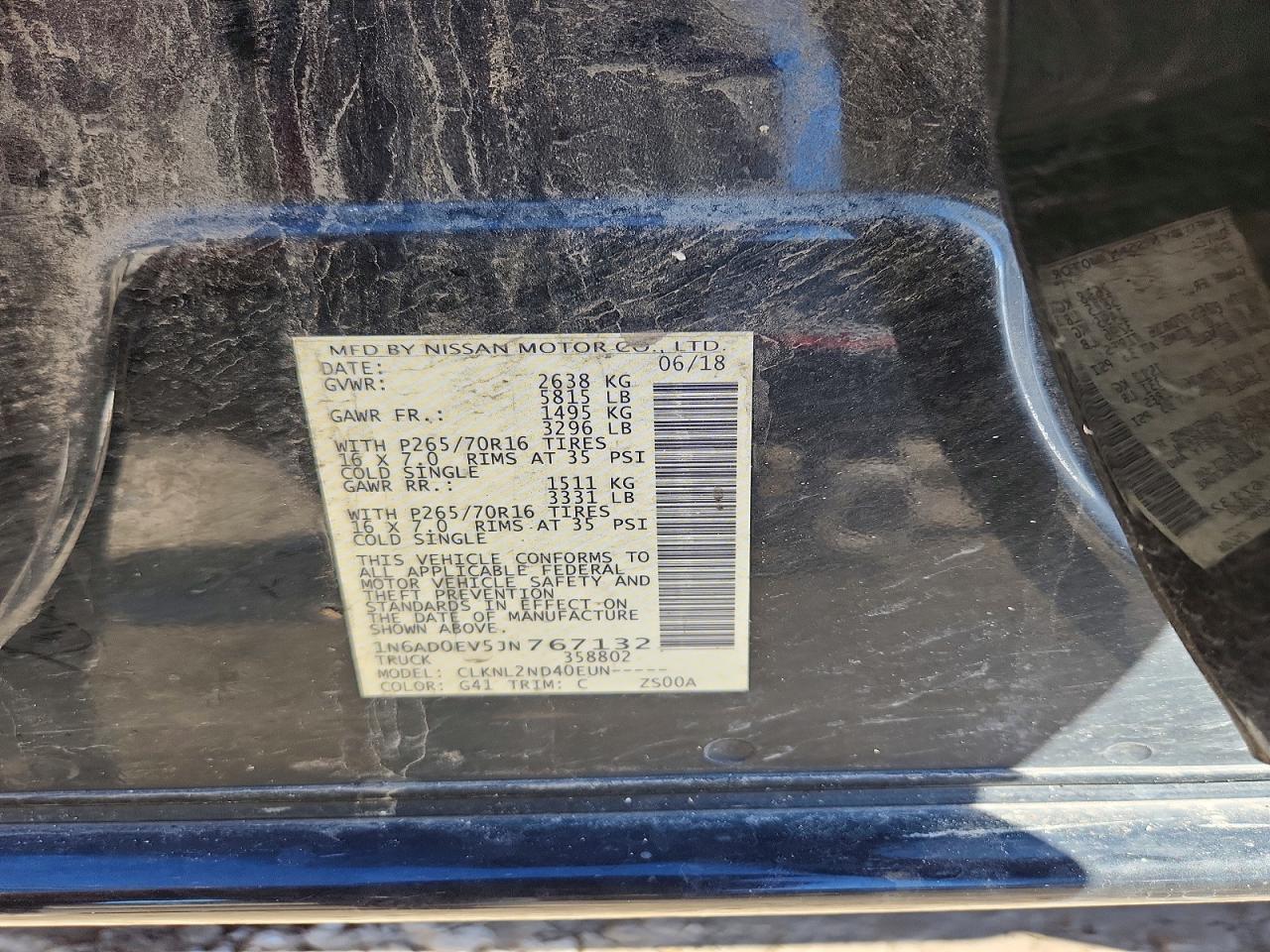 2018 NISSAN FRONTIER SV photo 12
