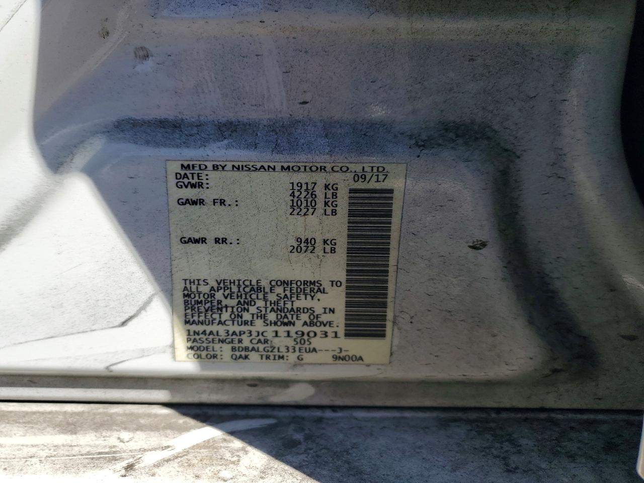 2018 NISSAN ALTIMA 2.5 S photo 37