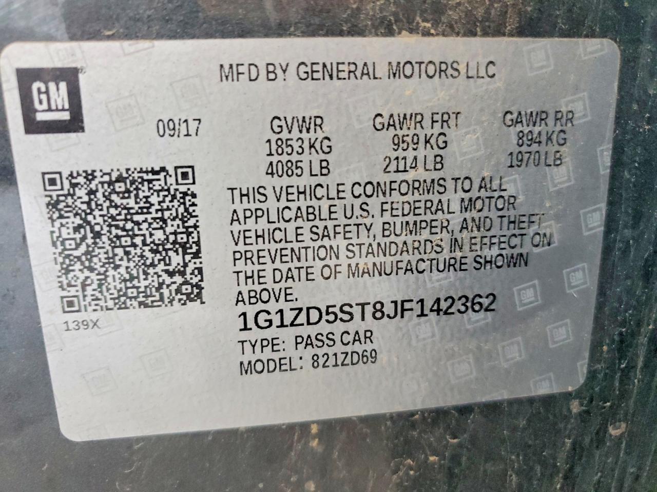 2018 CHEVROLET MALIBU LT photo 12