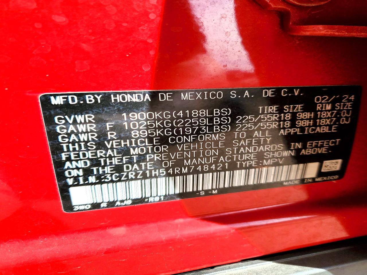 2024 HONDA HR-V SPORT photo 25