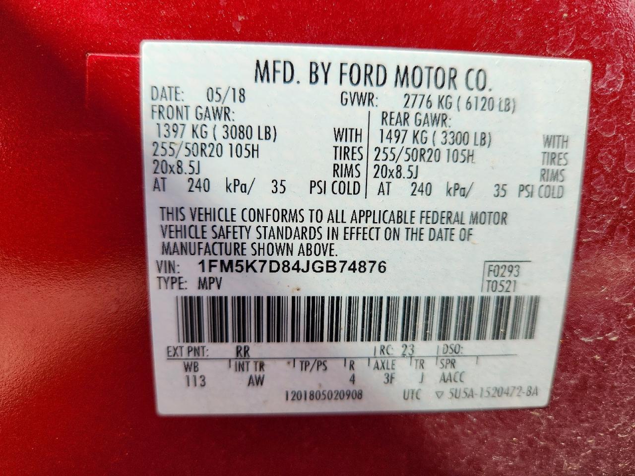 2018 FORD EXPLORER XLT photo 27