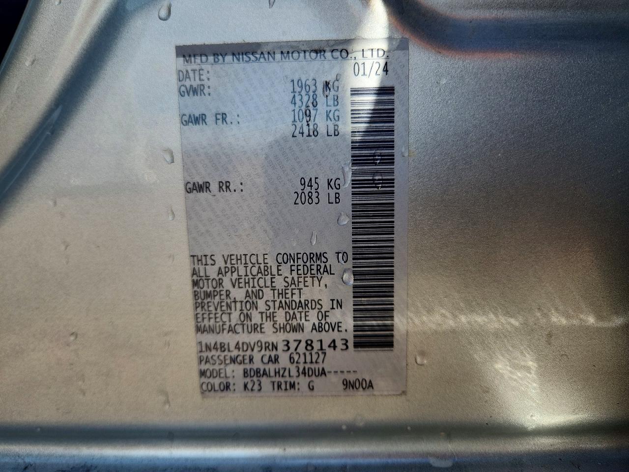 2024 NISSAN ALTIMA 2.5 SV photo 25