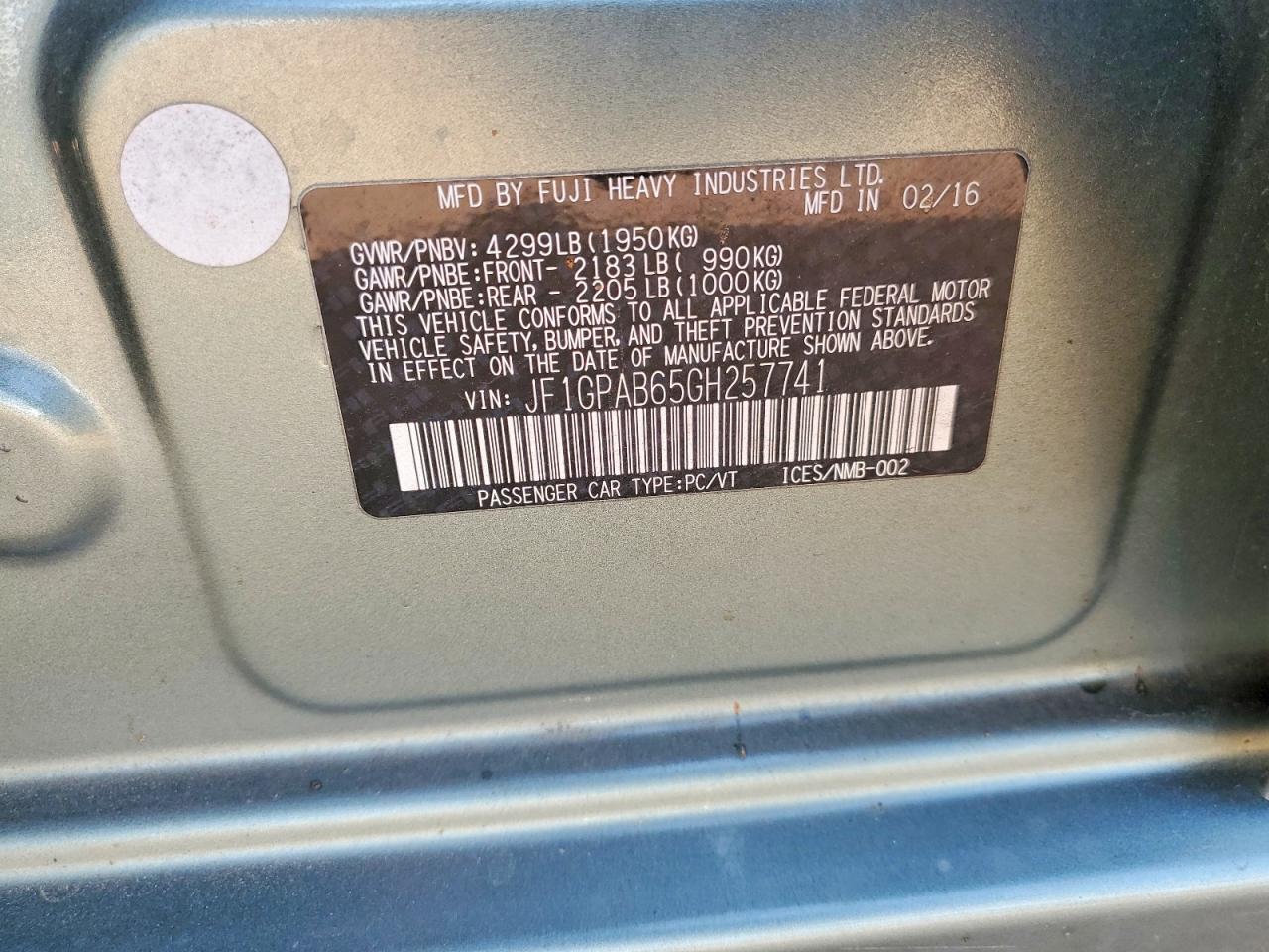 2016 SUBARU IMPREZA PREMIUM photo 12