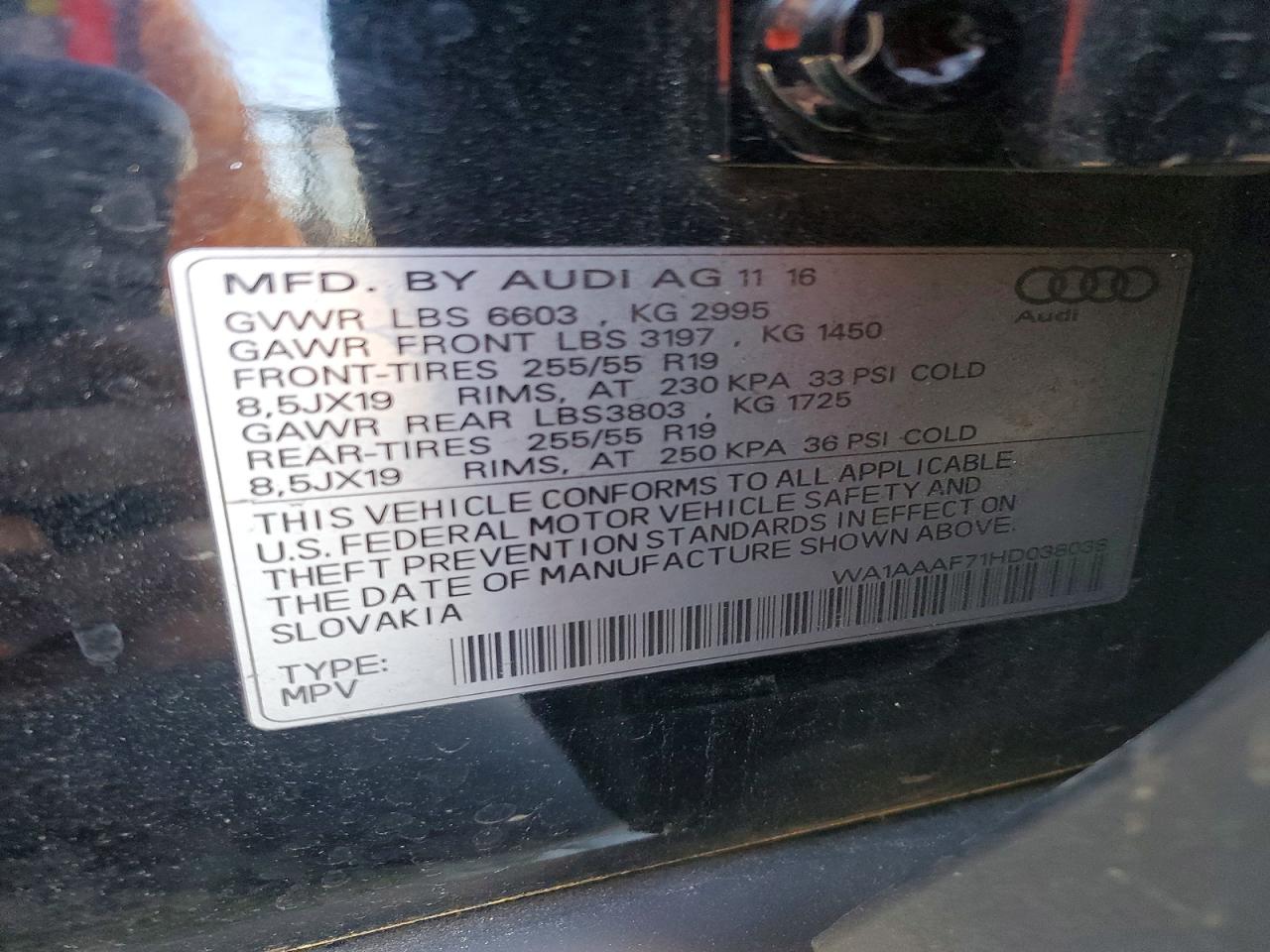 2017 AUDI Q7 PREMIUM photo 37