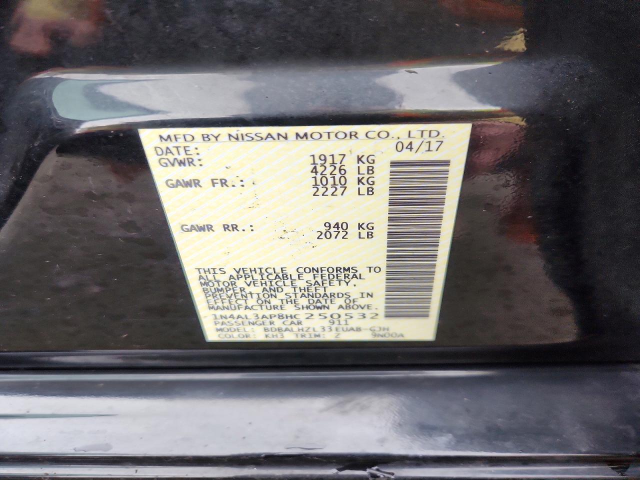 2017 NISSAN ALTIMA 2.5 SR photo 34