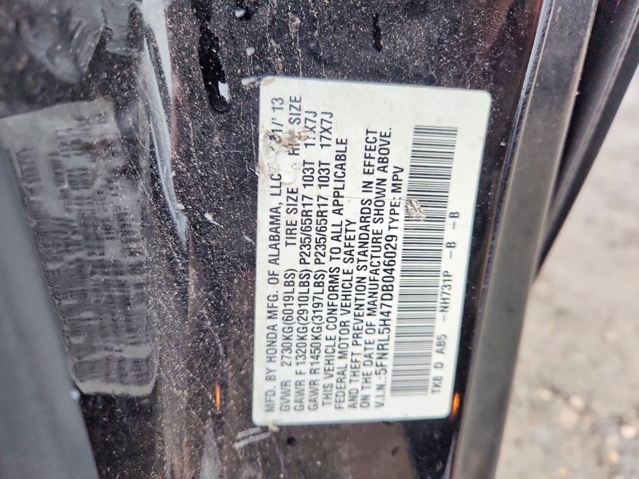 2013 HONDA ODYSSEY EX photo 25