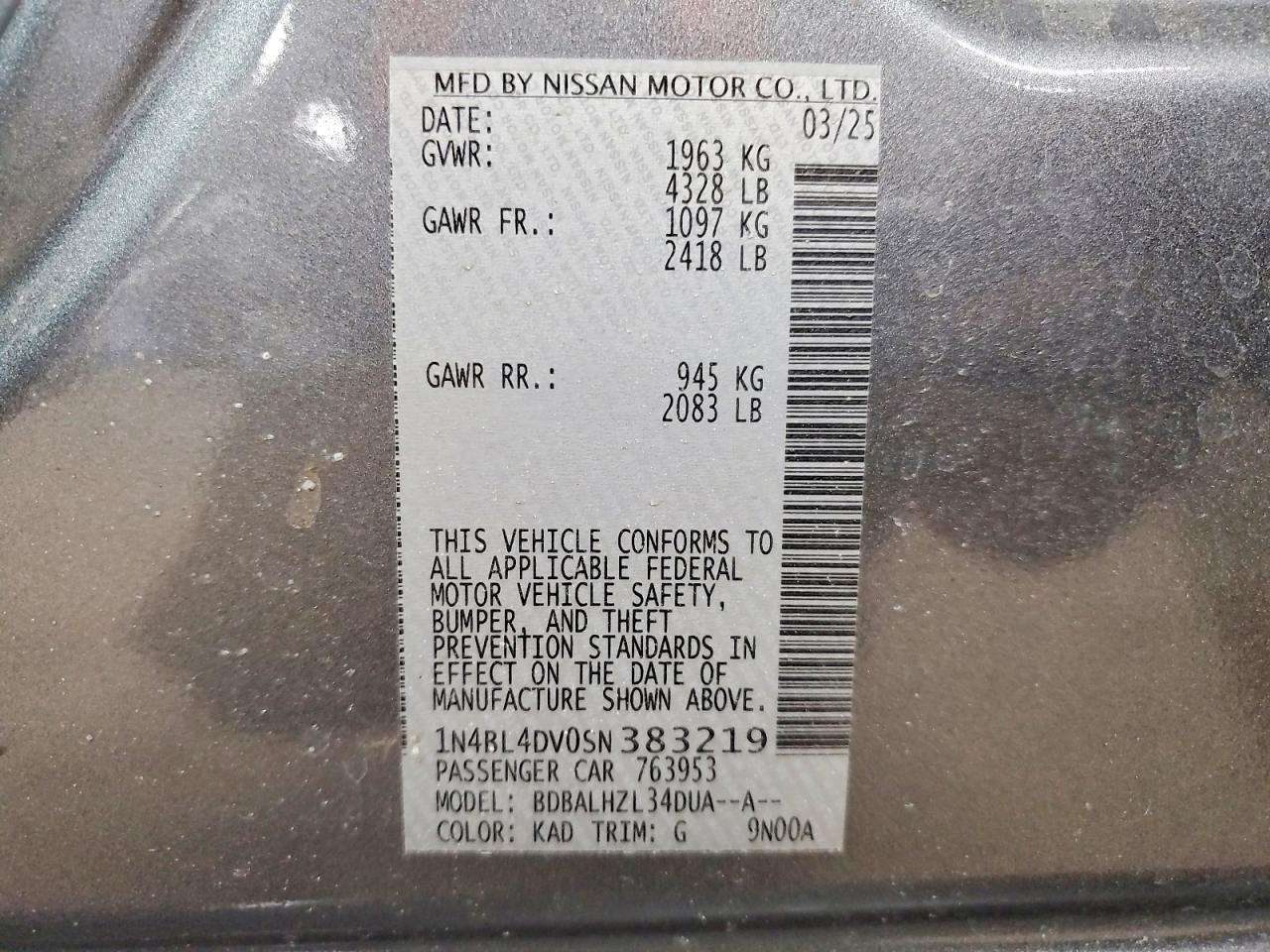 2025 NISSAN ALTIMA 2.5 SV photo 23