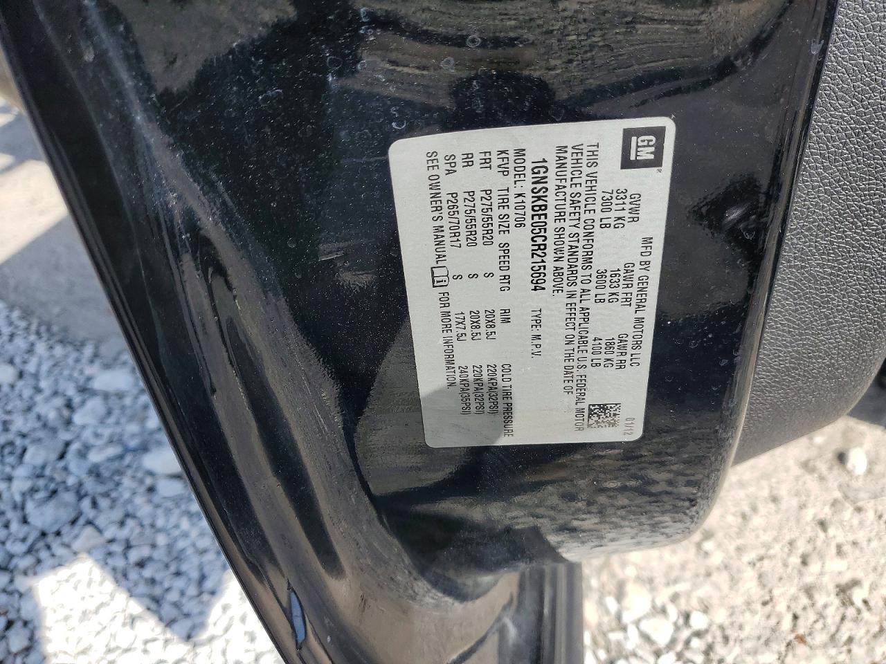 2012 CHEVROLET TAHOE K1500 LT photo 14