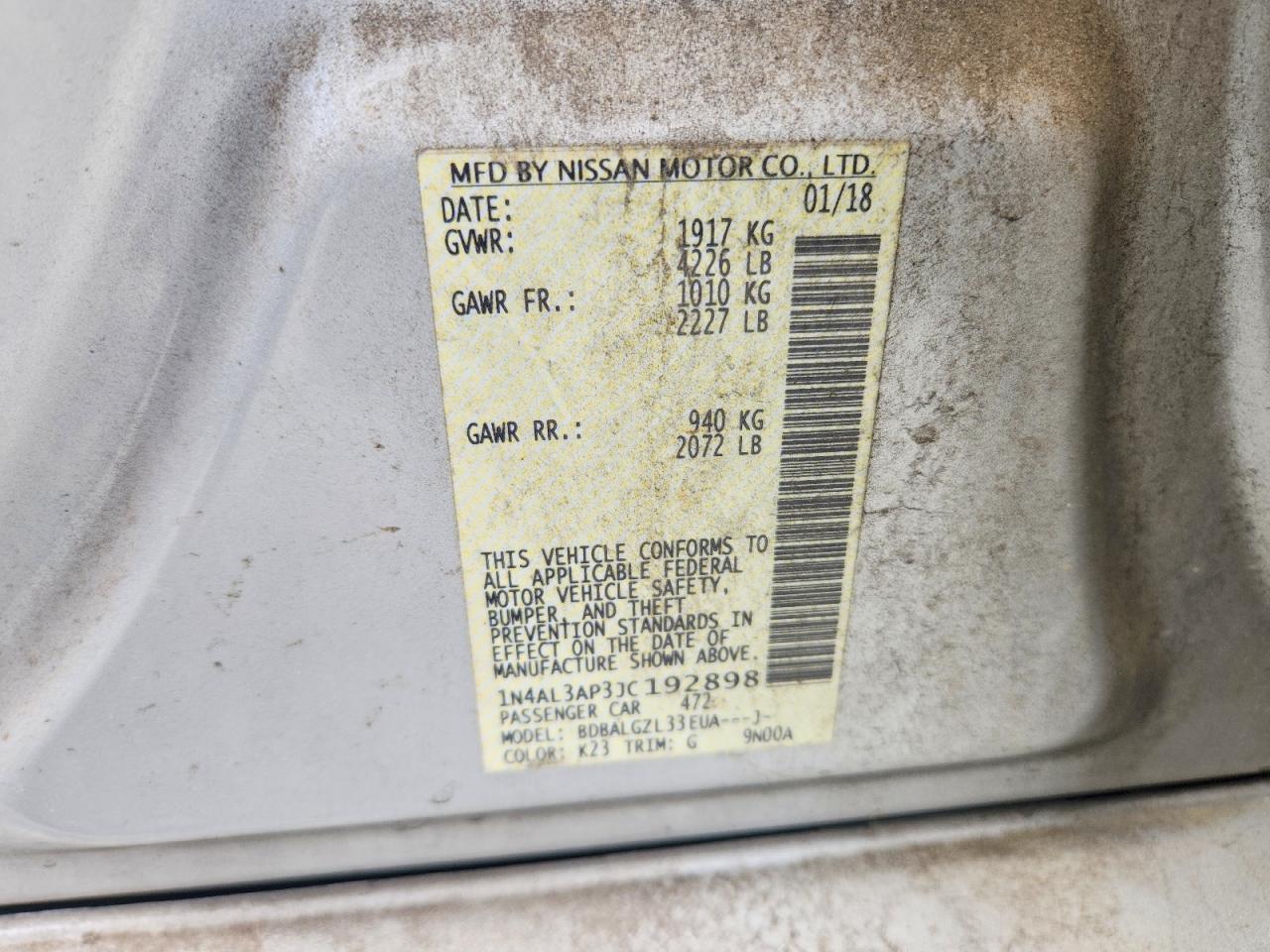 2018 NISSAN ALTIMA 2.5 S photo 23