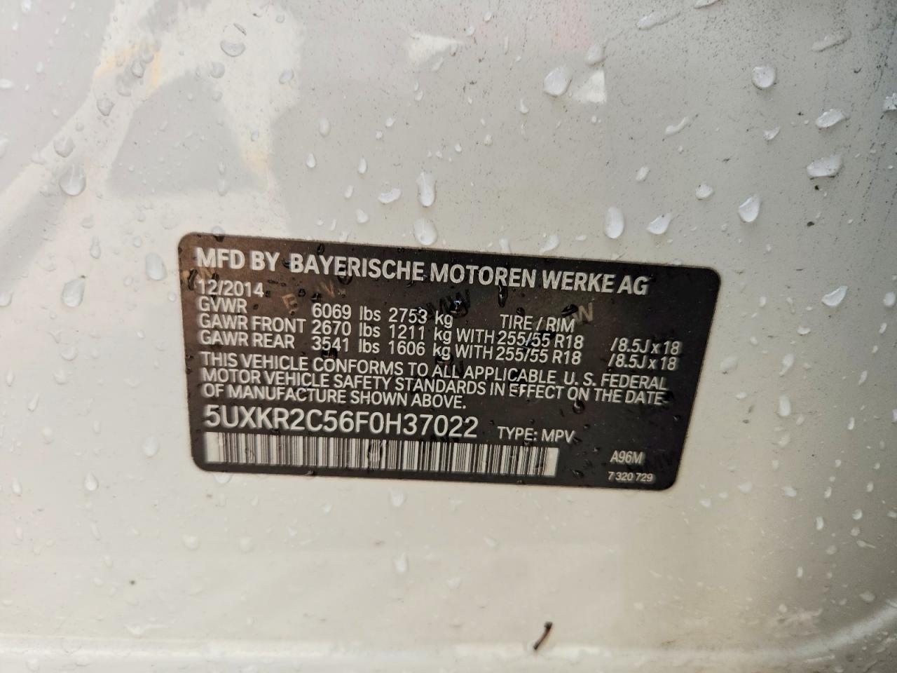 2015 BMW X5 SDRIVE35I photo 12