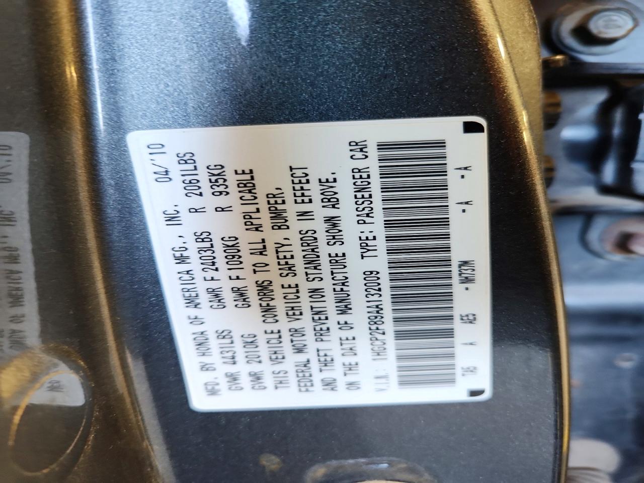 2010 HONDA ACCORD EXL photo 25