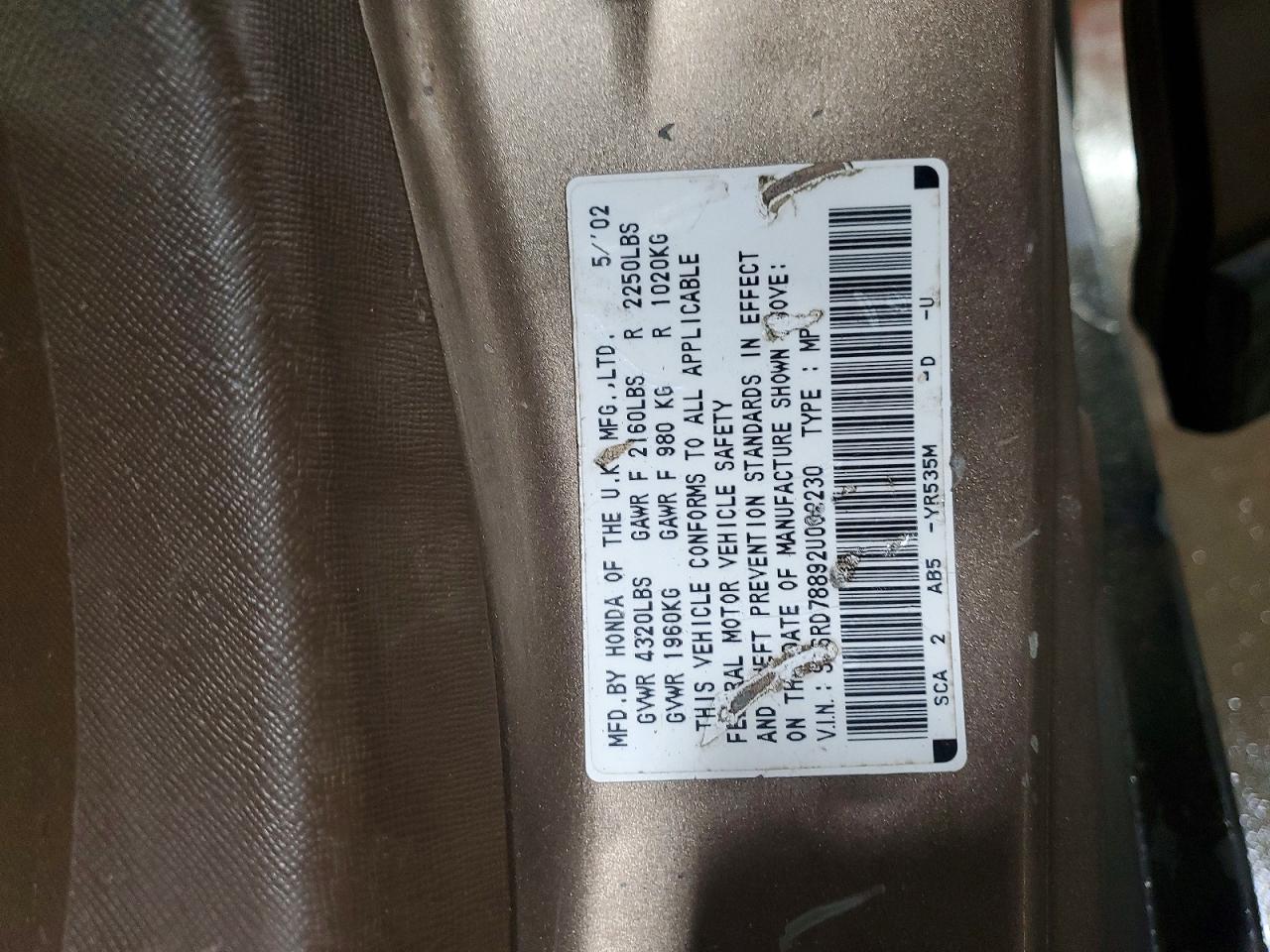 2002 HONDA CR-V EX photo 23