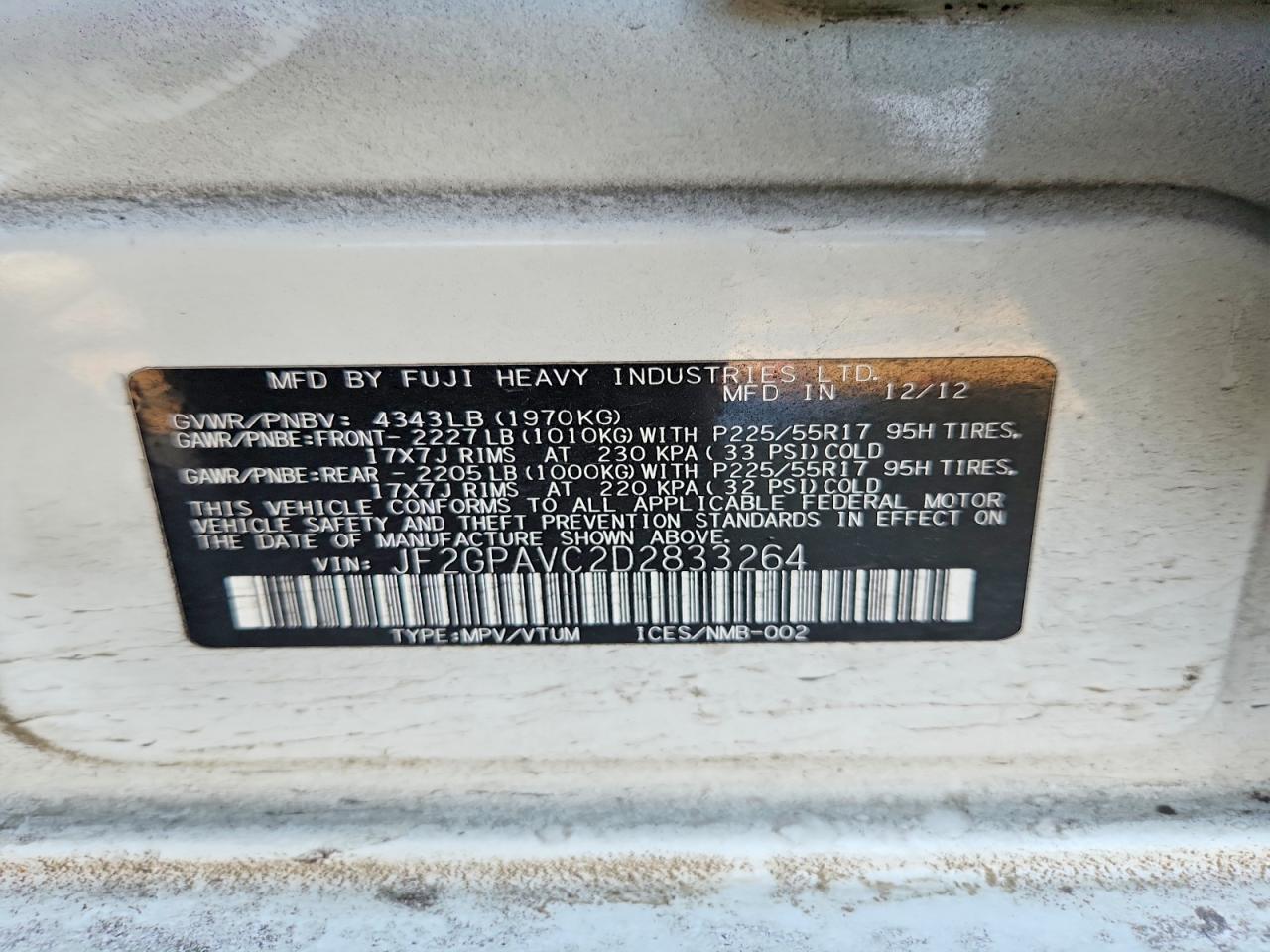 2013 SUBARU XV CROSSTREK 2.0 PREMIUM photo 37
