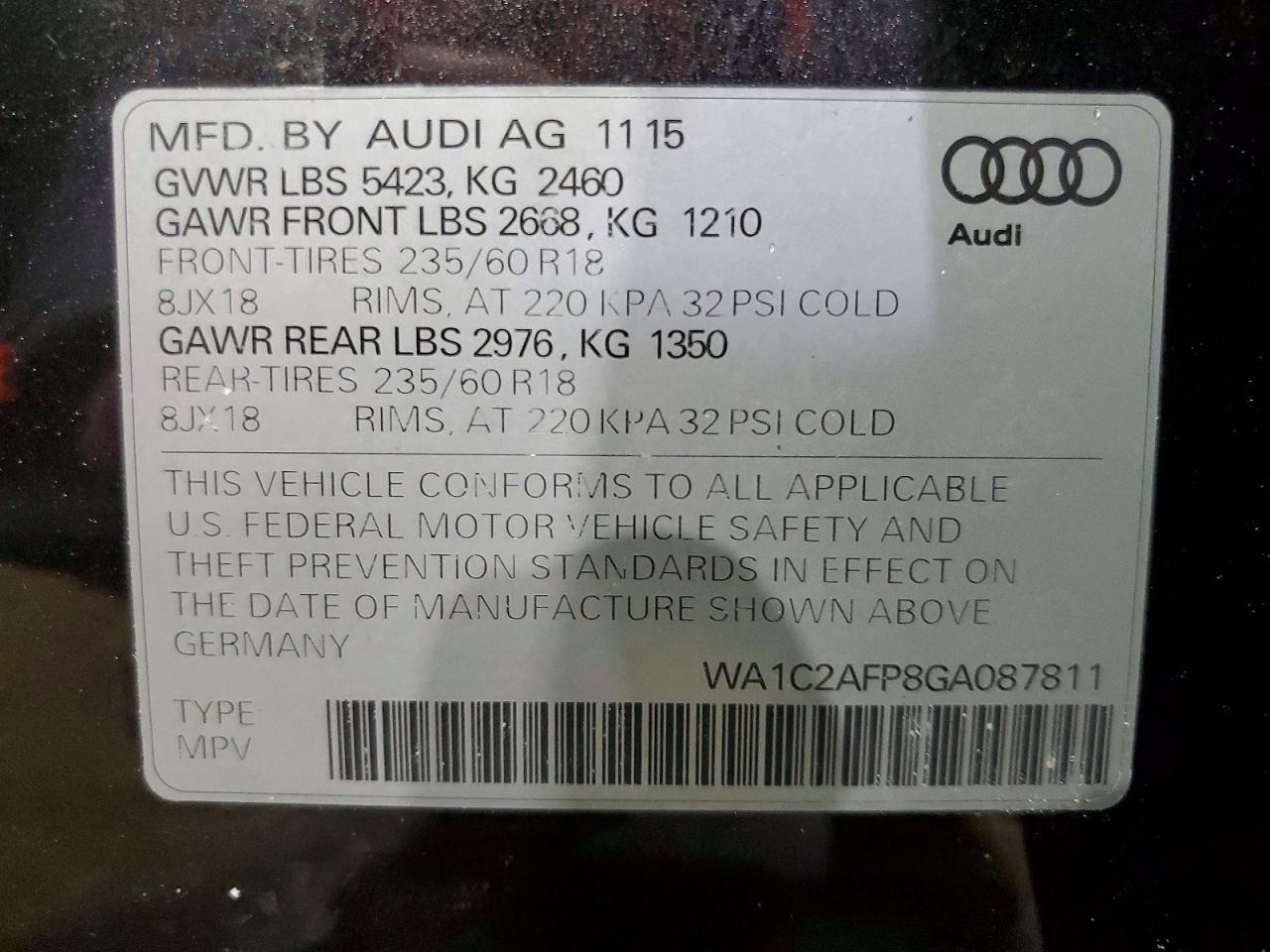 2016 AUDI Q5 PREMIUM photo 40