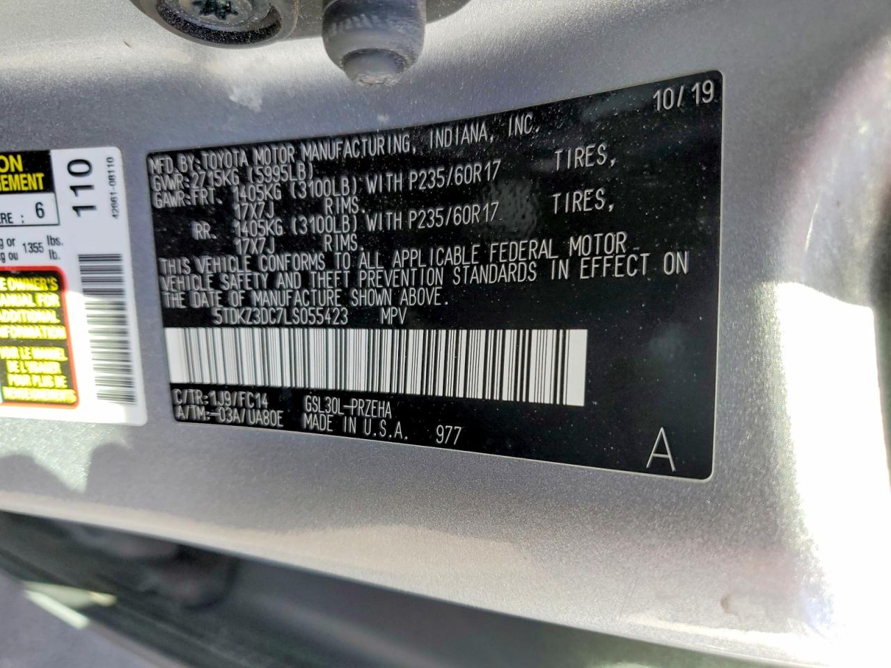 2020 TOYOTA SIENNA LE 8-PASSENGER photo 40