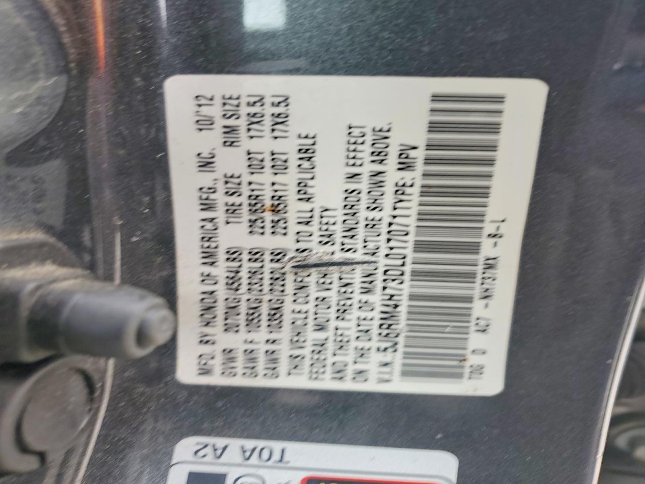 2013 HONDA CR-V EXL photo 13