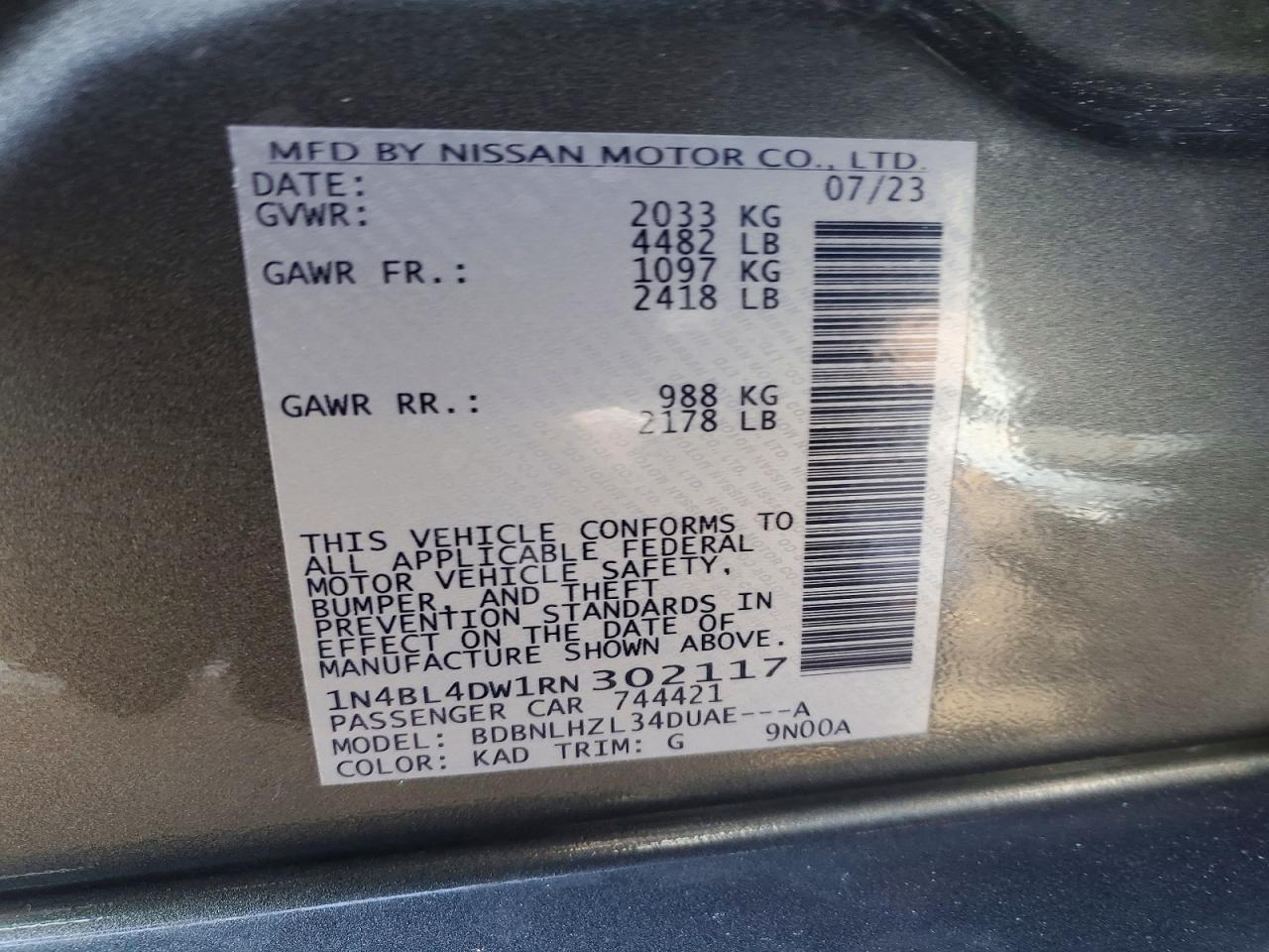 2024 NISSAN ALTIMA 2.5 SV photo 13
