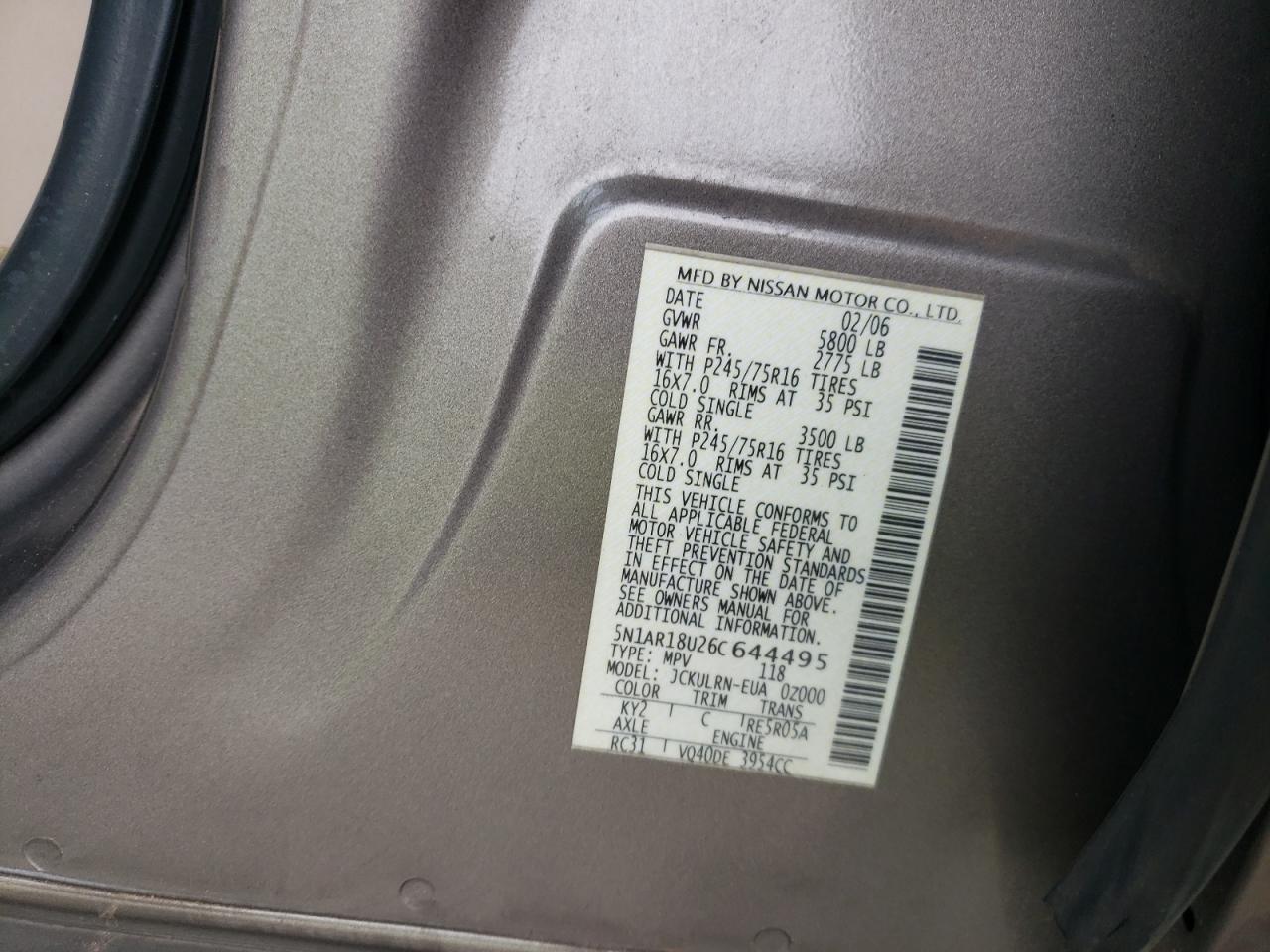 2006 NISSAN PATHFINDER LE photo 12