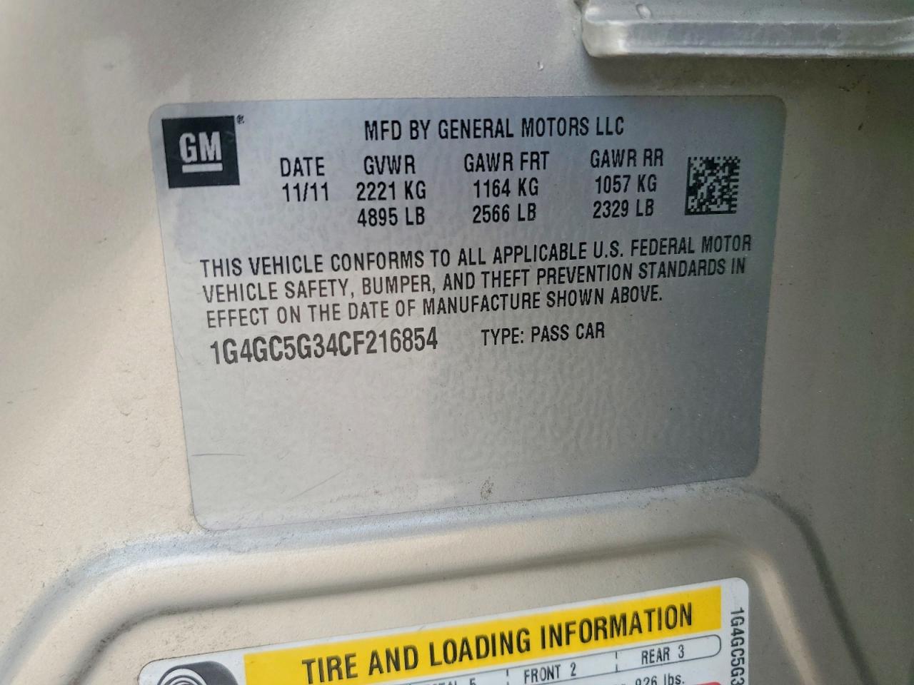 2012 BUICK LACROSSE photo 13