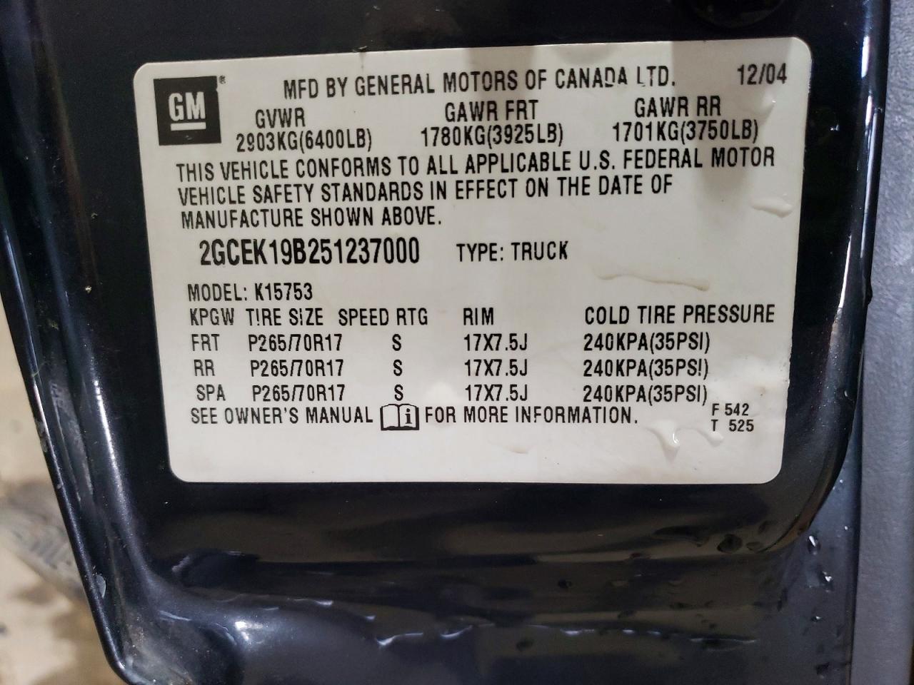 2005 CHEVROLET SILVERADO K1500 photo 12