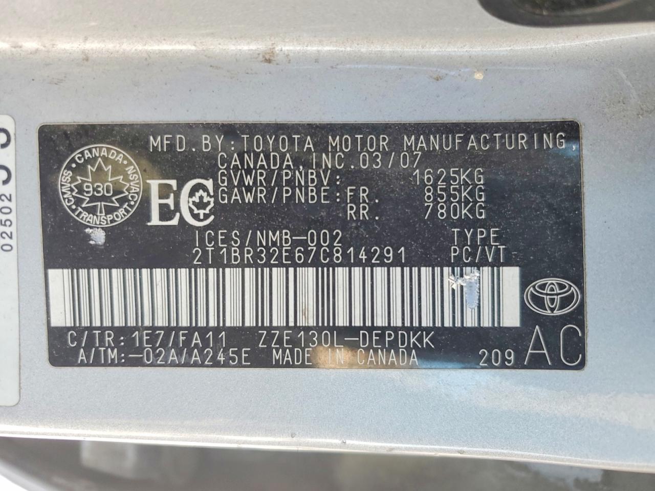 2007 TOYOTA COROLLA CE photo 25
