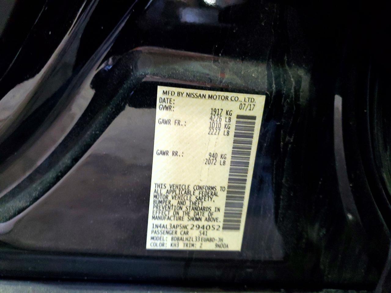 2017 NISSAN ALTIMA 2.5 SR photo 25