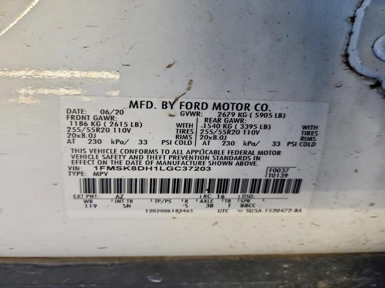 2020 FORD EXPLORER XLT photo 25