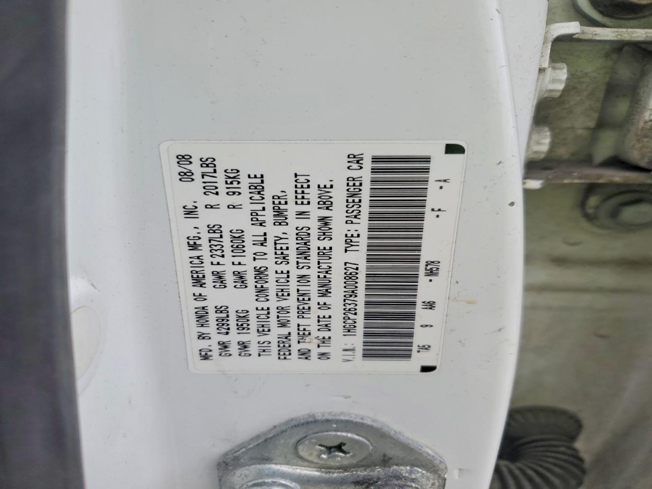 2009 HONDA ACCORD LX photo 12