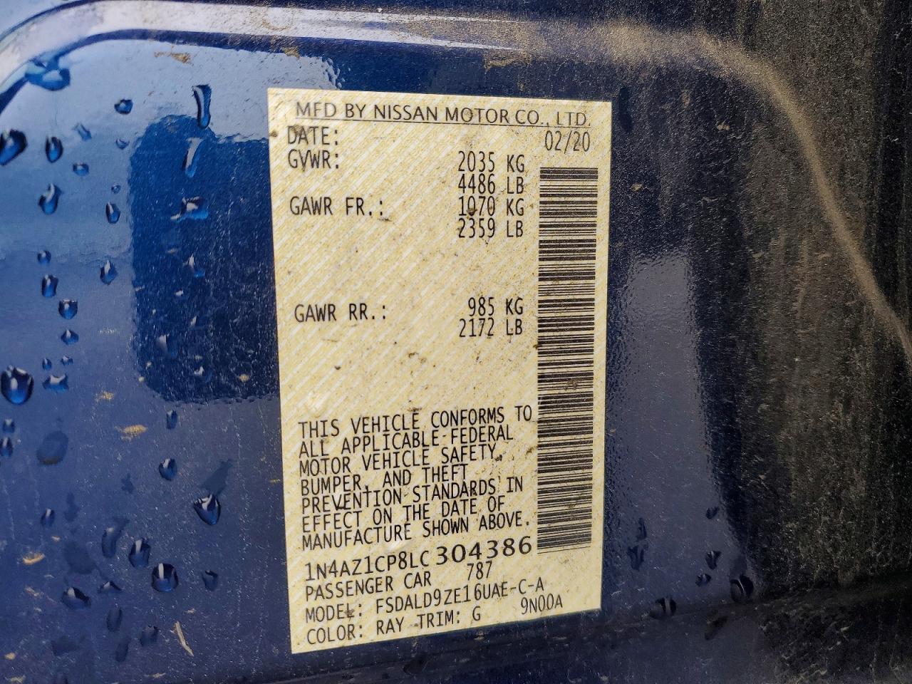 2020 NISSAN LEAF SV photo 23
