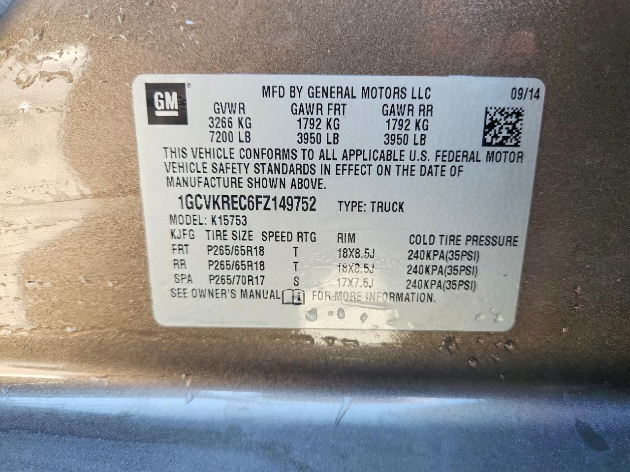 2015 CHEVROLET SILVERADO K1500 LT photo 12