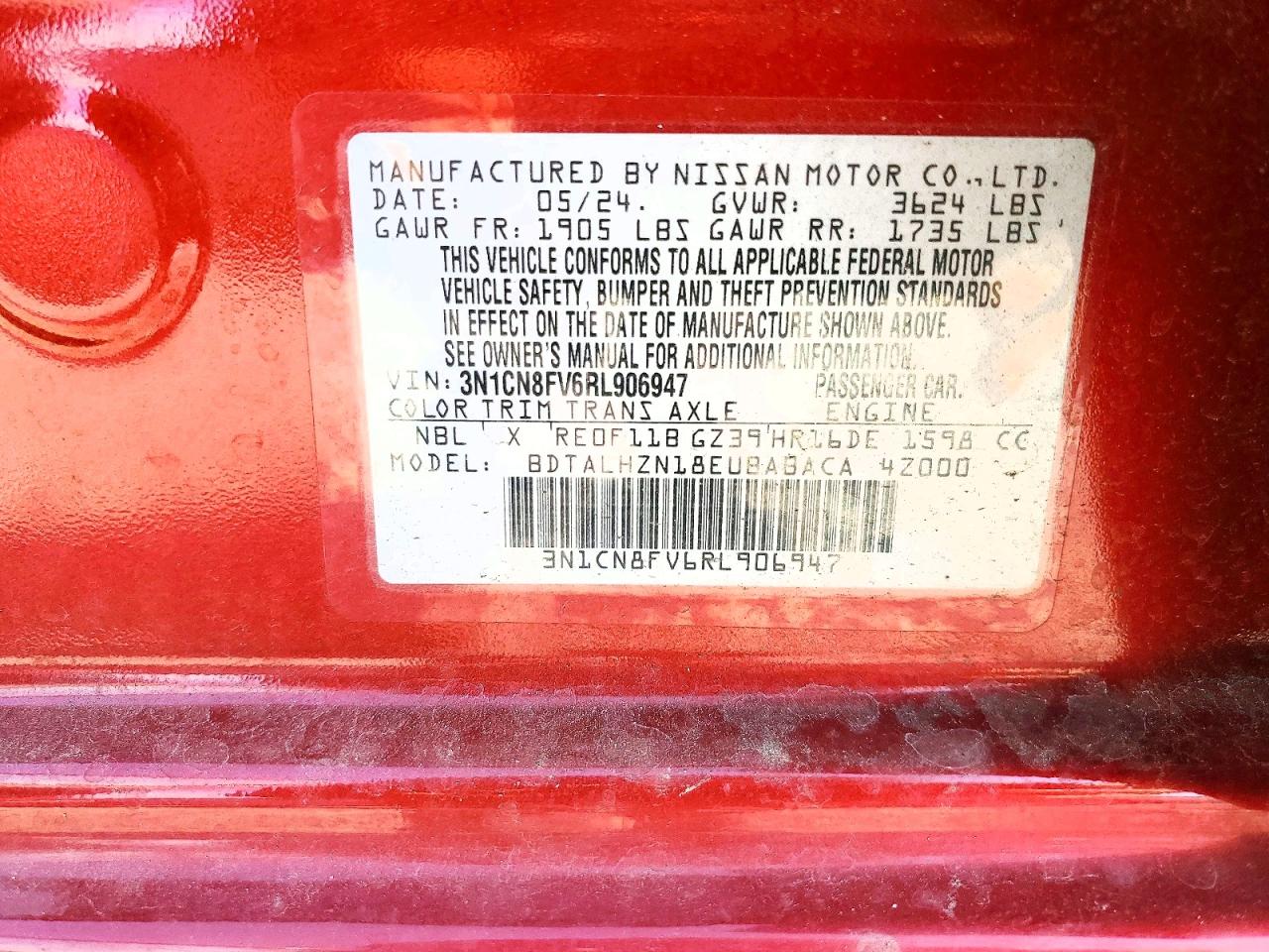 2024 NISSAN VERSA SR photo 25