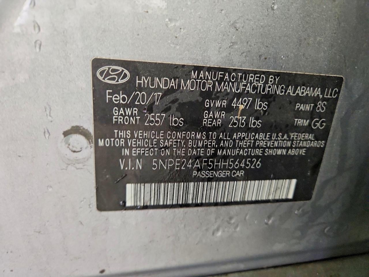 2017 HYUNDAI SONATA BASE photo 12