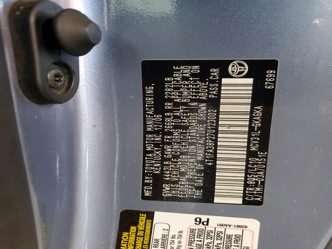 2007 TOYOTA CAMRY SOLARA SLE V6 photo 23