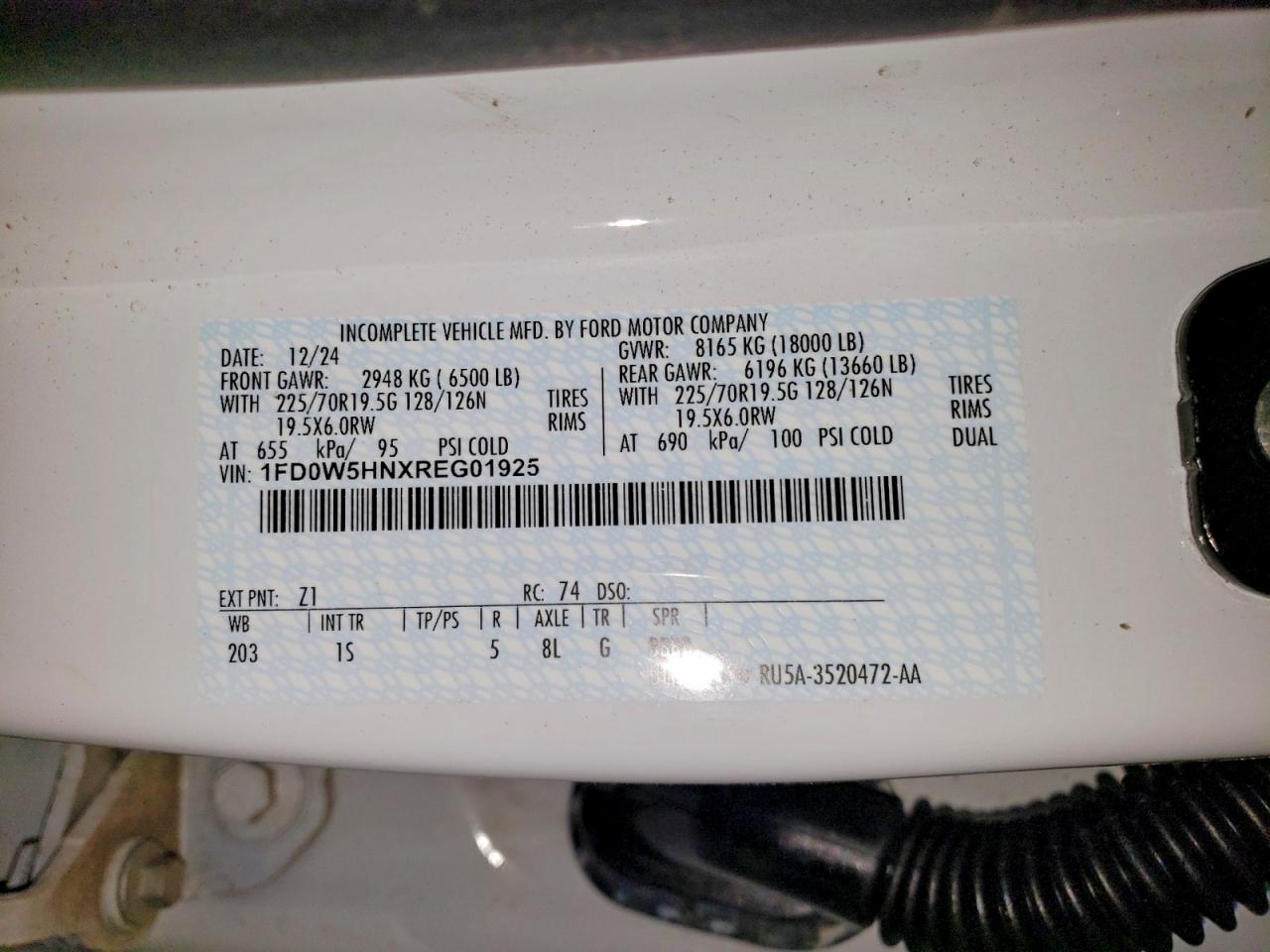 2024 FORD F550 SUPER DUTY TRUCK CAB AND CHASSIS photo 12