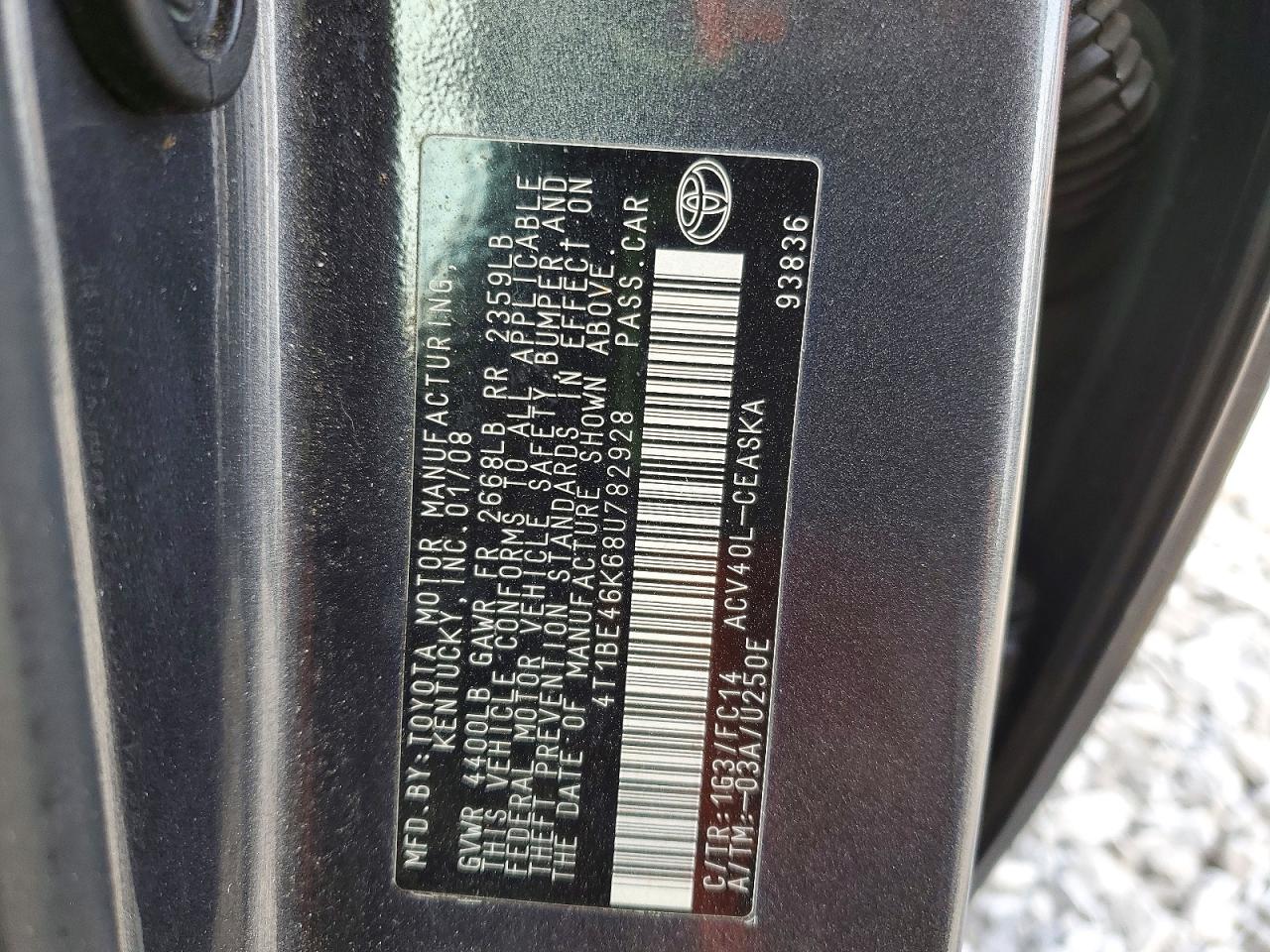 2008 TOYOTA CAMRY SE photo 23