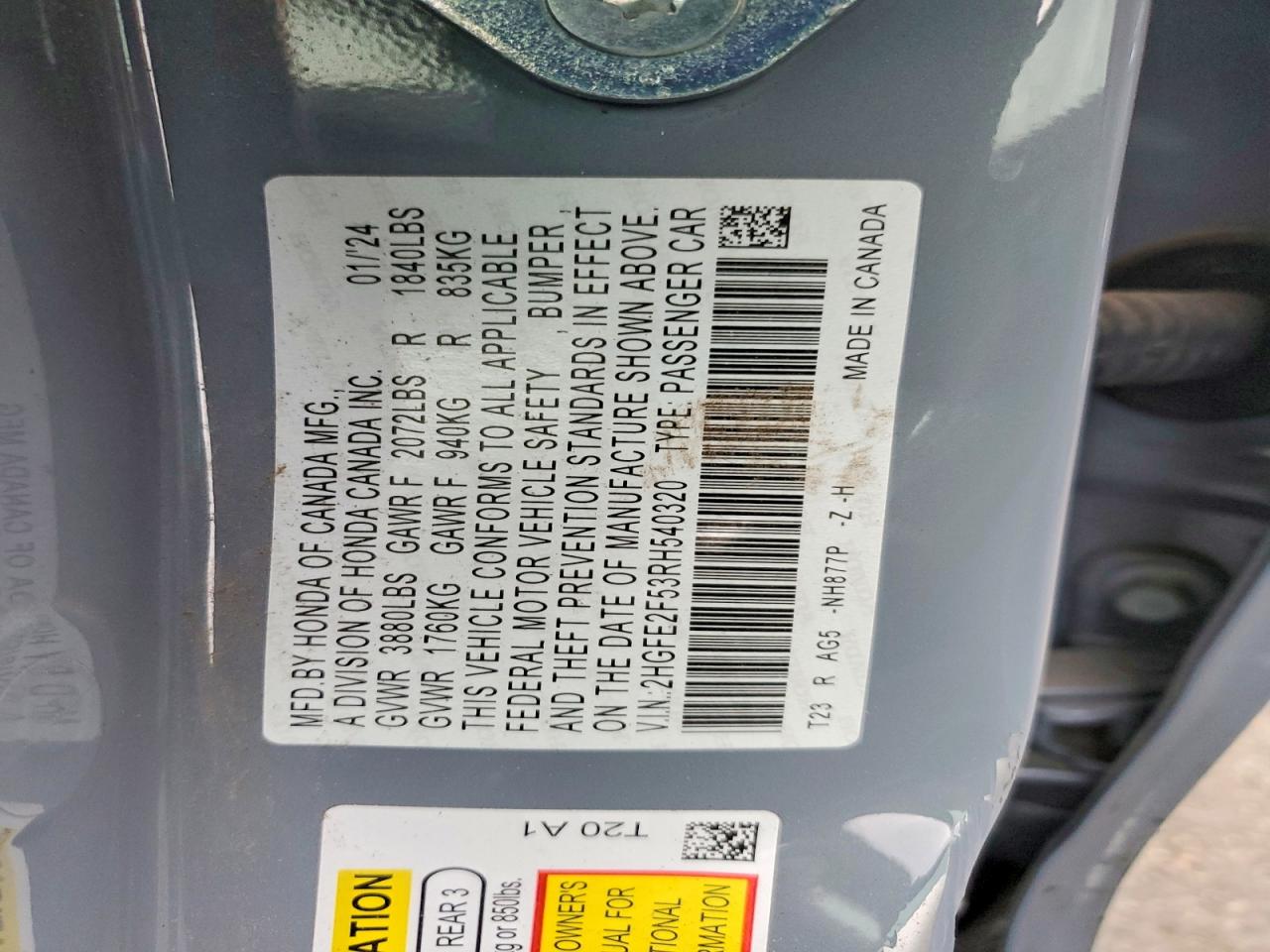 2024 HONDA CIVIC SPORT photo 23