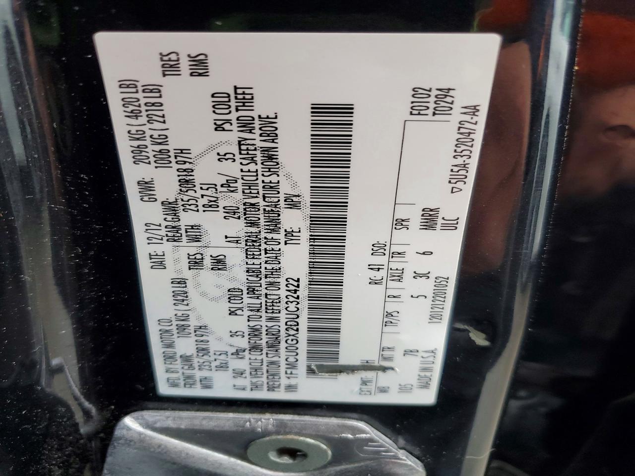 2013 FORD ESCAPE SE photo 25
