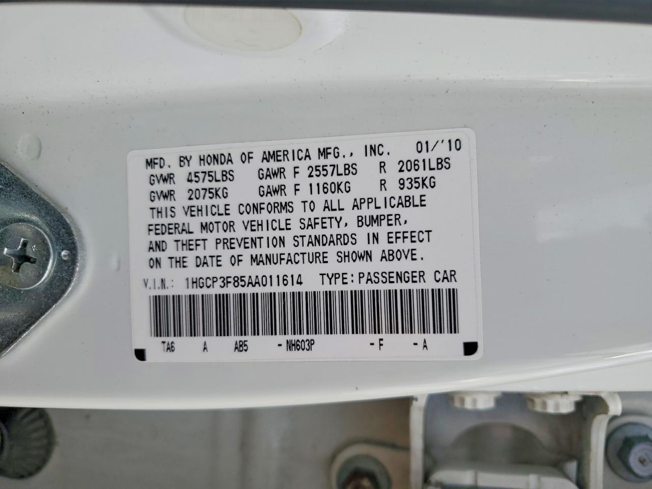 2010 HONDA ACCORD EXL photo 23