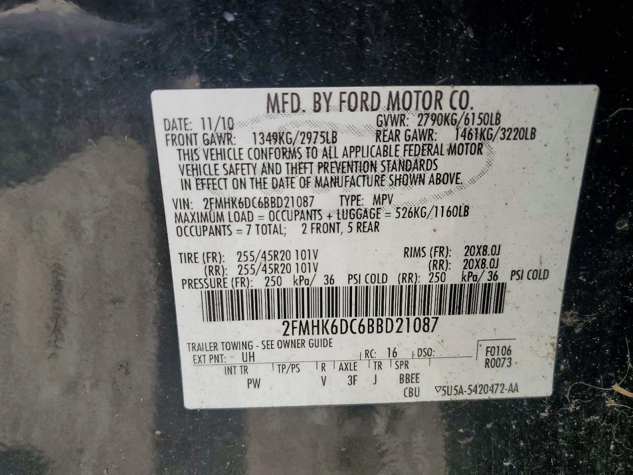 2011 FORD FLEX LIMITED photo 13