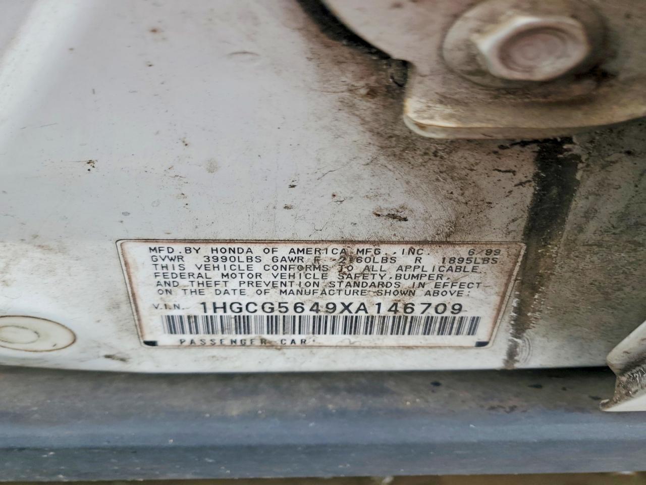1999 HOND ACCORD photo 12