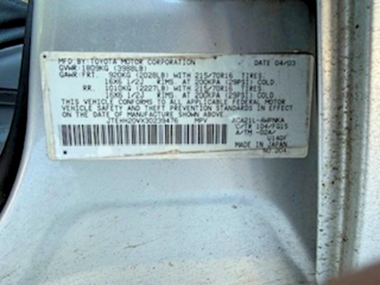 2003 TOYOTA RAV4 BASE photo 28