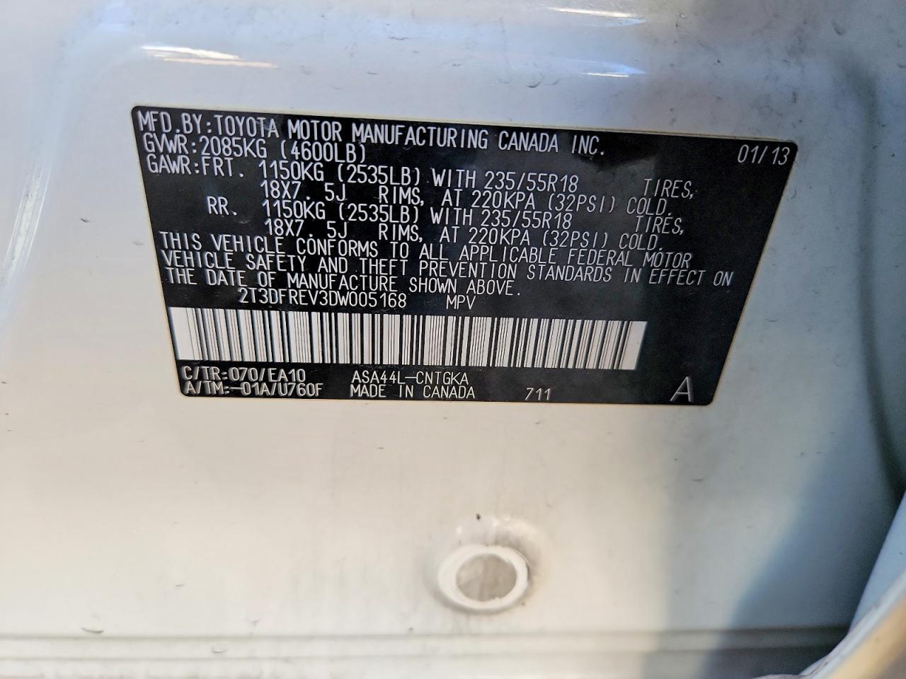 2013 TOYOTA RAV4 LIMITED photo 12