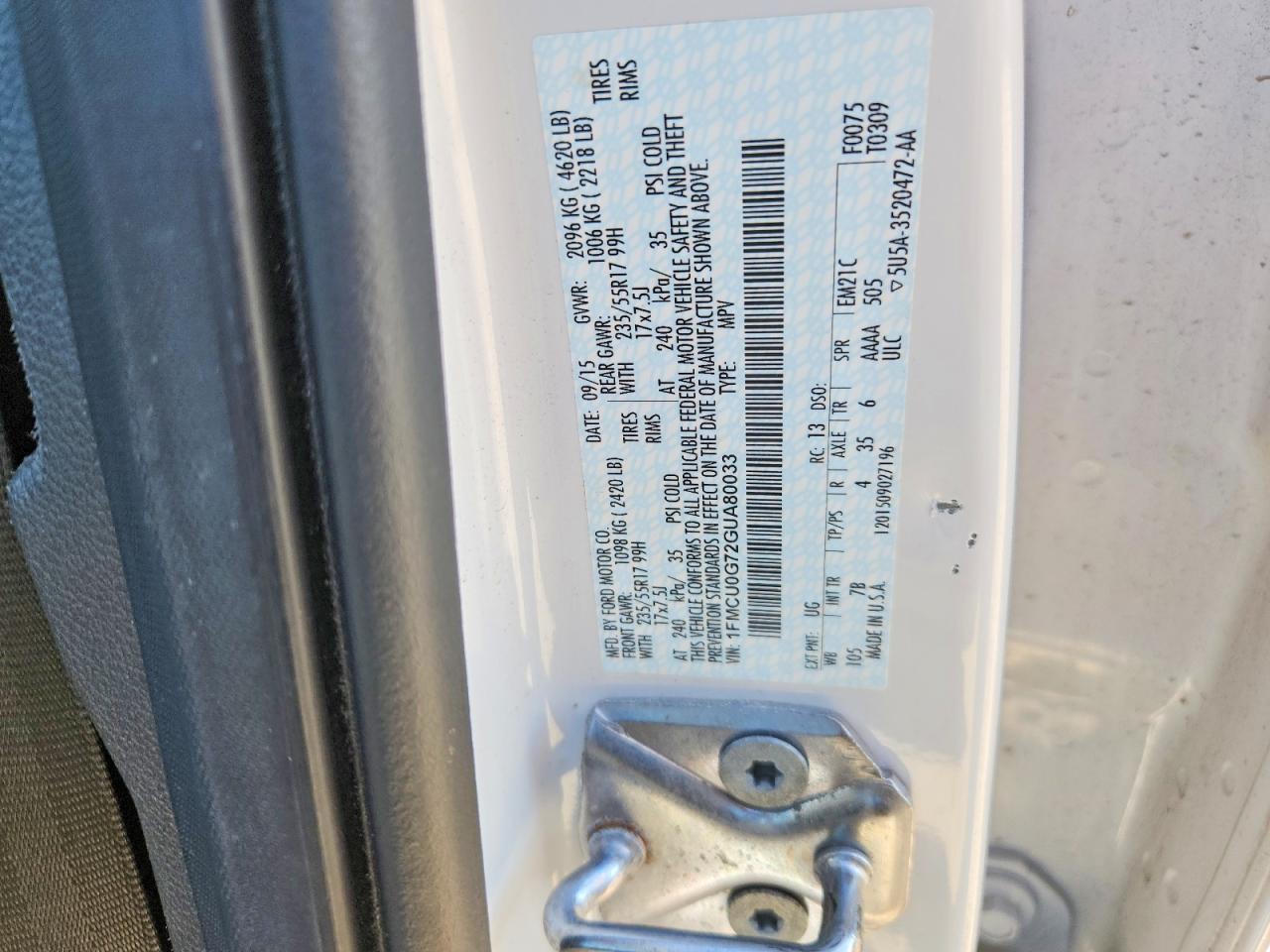 2016 FORD ESCAPE SE photo 13