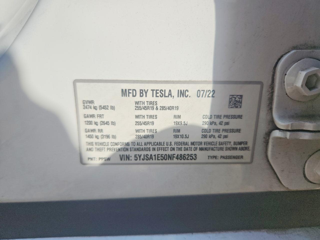 2022 TESLA MODEL S photo 27