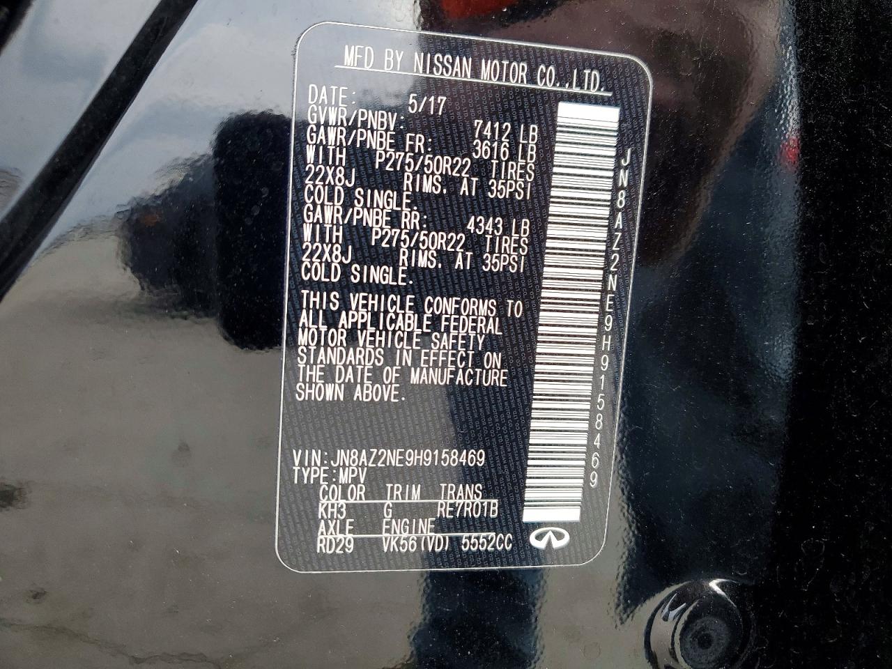 2017 INFINITI QX80 BASE photo 14