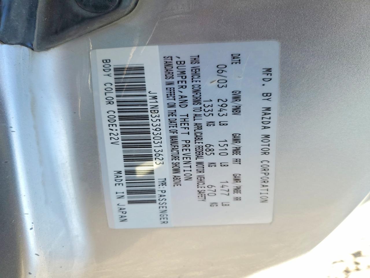 2003 MAZDA MX-5 MIATA BASE photo 37