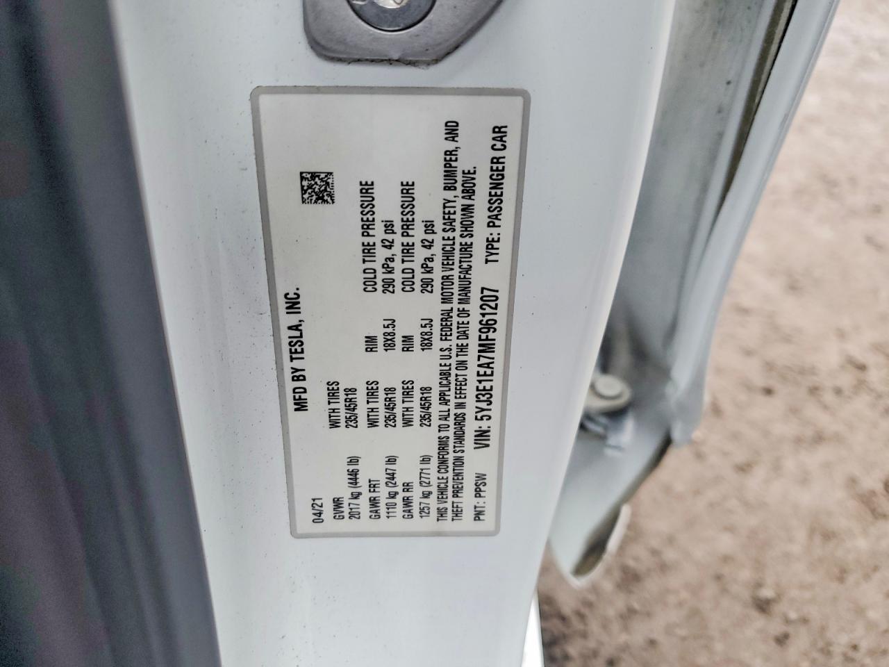 2021 TESLA MODEL 3 photo 23