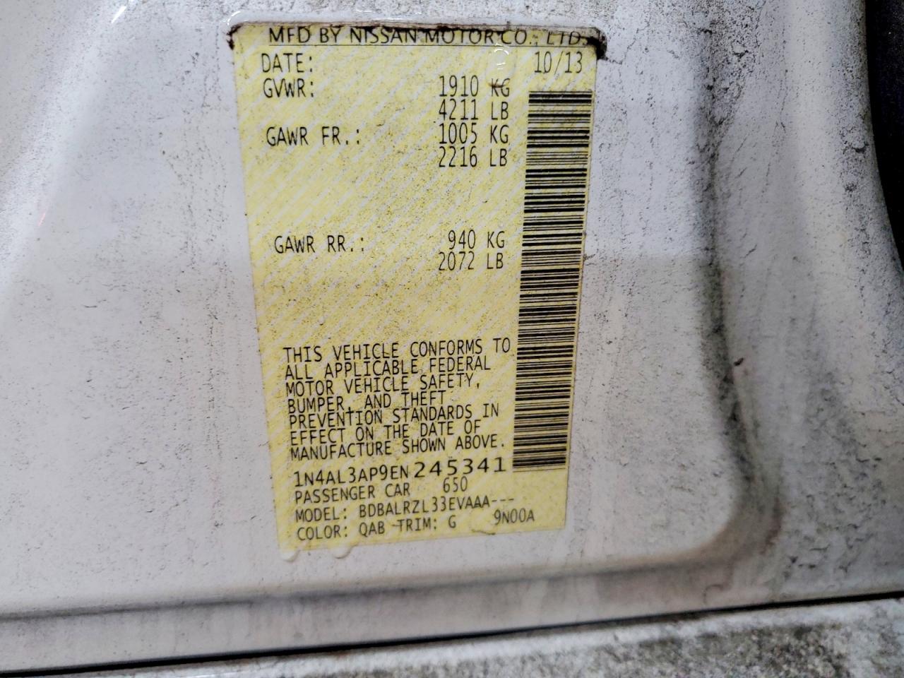 2014 NISSAN ALTIMA 2.5 S photo 12
